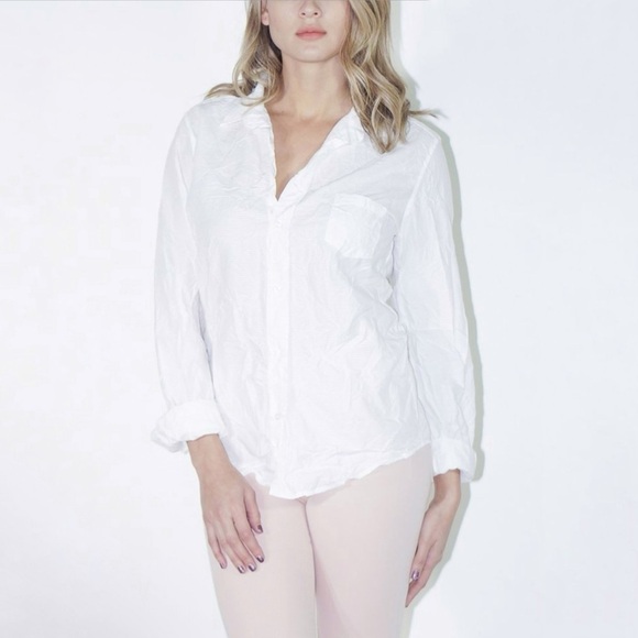Frank & Eileen Tops - Frank & Eileen Barry Tailored Button Up Shirt Textured Tonal Stripe White Medium